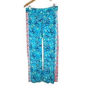 Lilly Pulitzer Blue and Green Patterned Pants sz M